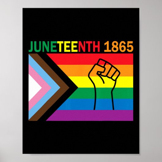 1865 Fist Rainbow Flag Gay Pride Monat Poster (Vorne)