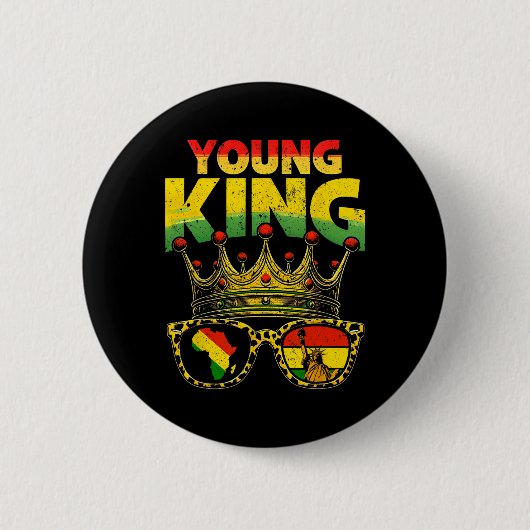 1865 Juneteenth Junger König Krone Afroamerikaner  Button (Vorderseite)