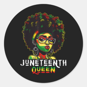 1865 Juneteenth Schwarze Melanin Königin Natürlich Runder Aufkleber