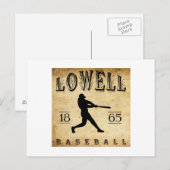 1865 Lowell Massachusets Baseball Postkarte (Vorne/Hinten)