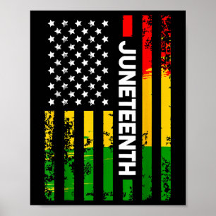 1865 Schwarzgeschichte Amerikanische Flagge Afrika Poster