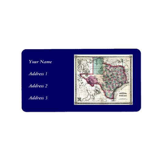 1866 Antiquarian Map of Texas by Schönberg & Co. Adressaufkleber (Vorne)