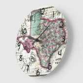 1866 Antiquarian Map of Texas by Schönberg & Co. Große Wanduhr (Winkel)