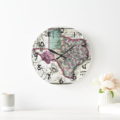 1866 Antiquarian Map of Texas by Schönberg & Co. Große Wanduhr (Zuhause)