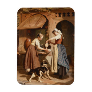 1866 bei der Dairy (Öl auf Panel) Magnet