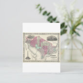 1866 Johnson Map of Washington D.C. Postkarte (Stehend Vorderseite)