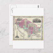 1866 Johnson Map of Washington D.C. Postkarte (Vorne/Hinten)