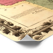 1866 Karte von Arkansas Poster (Ecke)