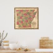 1866 Karte von Arkansas Poster (Küche)