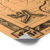 1866 Karte von Texas Poster (Ecke)