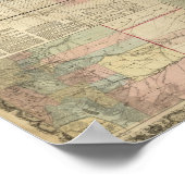 1867 Antike Bahnkarte von Kansas Poster (Ecke)