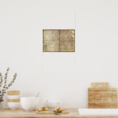 1867 Antike Bahnkarte von Kansas Poster (Küche)