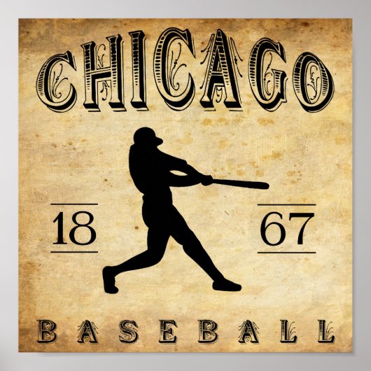 1867 Chicago Illinois Baseball Poster (Vorne)