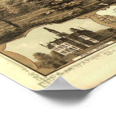 1868 Des Moines, IA Birds Eye Panoramablick Karte Poster (Ecke)