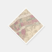 1868 Karte von New York und Brooklyn Serviette (Ecke)