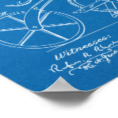 1869 Chainless Bicycle Patent Art Zeichnend Print Poster (Ecke)