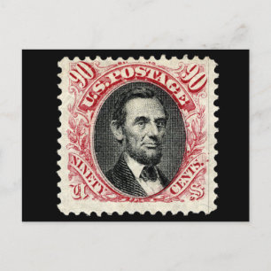 1869 Postfach Briefmarke 90 LH Lincoln Postkarte