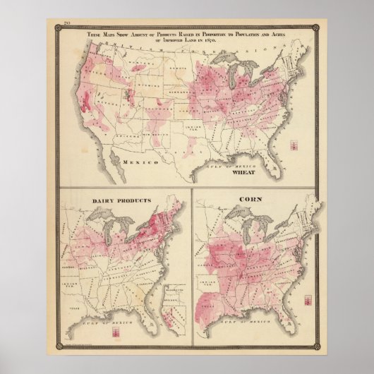 1870 aufgezogene Erzeugnisse Mais Poster (Vorne)