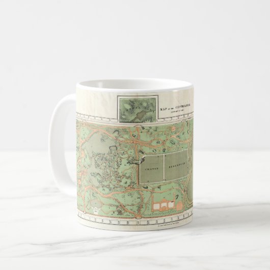 1870 Central Park Karte Tasse (Vorderseite Links)
