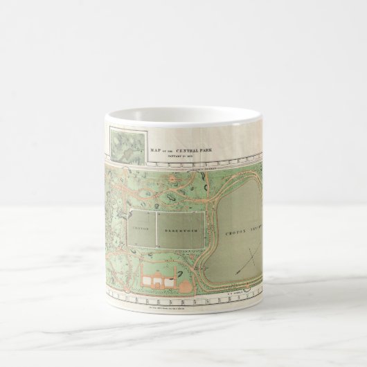 1870 Central Park Karte Tasse (Mittel)