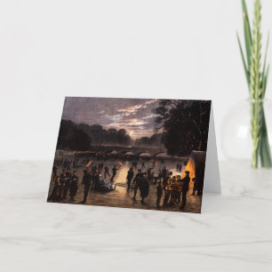 1870 Ice Skaten in London Feiertagskarte