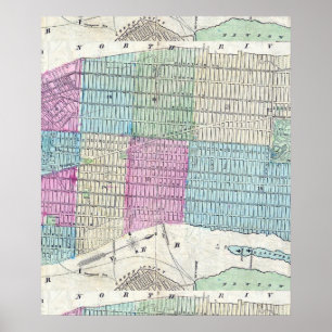 1870 Karte New York City Central Park Poster