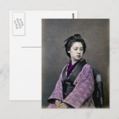 1870 Schöne japanische Frau Postkarte (Vorne/Hinten)