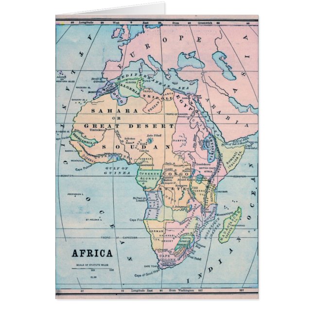 1870 Vintage Karte Afrika (Vorne)