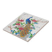 1870er Jahre Ästhetik Französisch Longwy Peacock R Fliese (Seite)