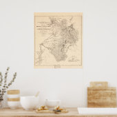 1870's Map Sources of Snake River Wyoming Idaho Poster (Küche)