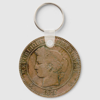 1871 Französisch 10 Centime Schlüsselanhänger