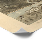1871 Knoxville, TN Birds Augen Panoramablick Karte Poster (Ecke)