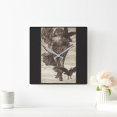 1871 Odin, Norse God of Wisdom Quadratische Wanduhr (Zuhause)