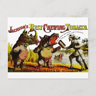 1871 Vintages Kauen Tabakwerbung Postkarte