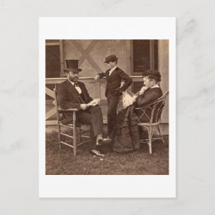 1872 Präsident Grant mit Familie im Cottage Postkarte