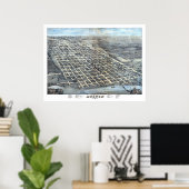 1873 Austin, TX Bird's Eye View Panorama Karte Poster (Heimbüro)