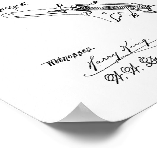 1873 Gun Revolver Patent Art Zeichnend Print Poster (Ecke)