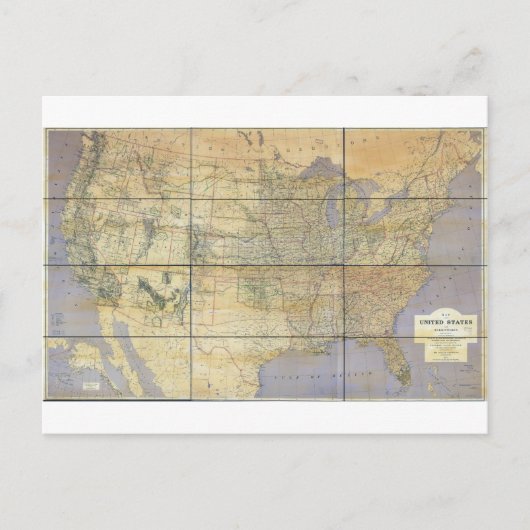 1873 Karte der USA (Vorderseite)