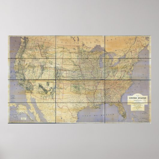 1873 Karte der USA Poster (Vorne)