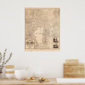 1874 Karte des Lake Tahoe Area California & Nevada Poster (Küche)