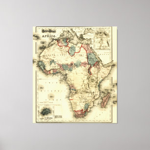 1874 Map of Africa Antique African Print Leinwanddruck