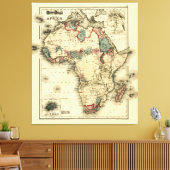 1874 Map of Africa Antique African Print Leinwanddruck (Insitu (Wohnzimmer))