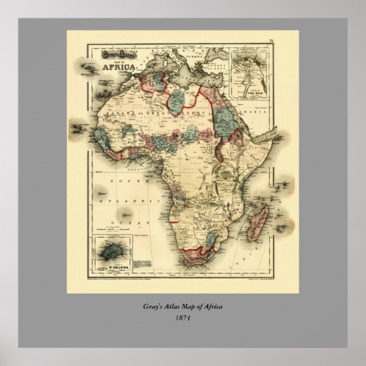 1874 Map of Africa Antique African Print Poster (Vorne)
