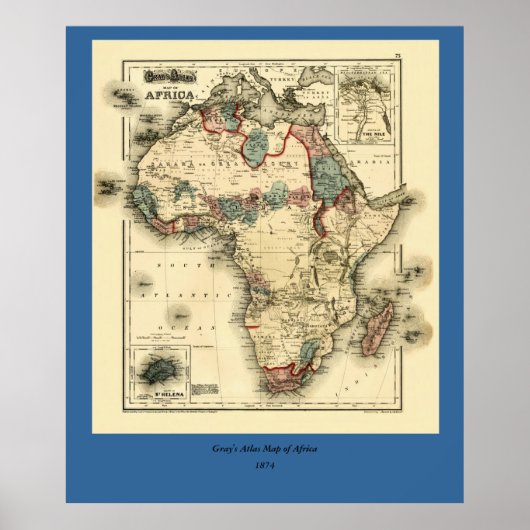 1874 Map of Africa Antique African Print Poster (Vorne)