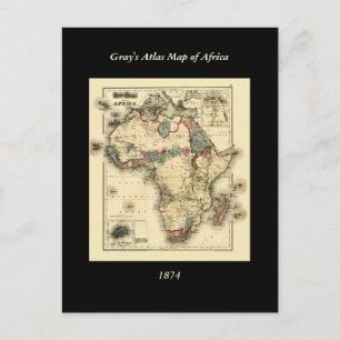 1874 Map of Africa Antique African Print Postkarte