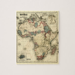 1874 Map of Africa Antique African Print Puzzle