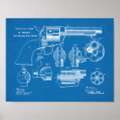 1875 Gun Revolver Patent Art Zeichnend Print Poster (Vorne)