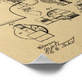 1875 Gun Revolver Patent Art Zeichnend Print Poster (Ecke)