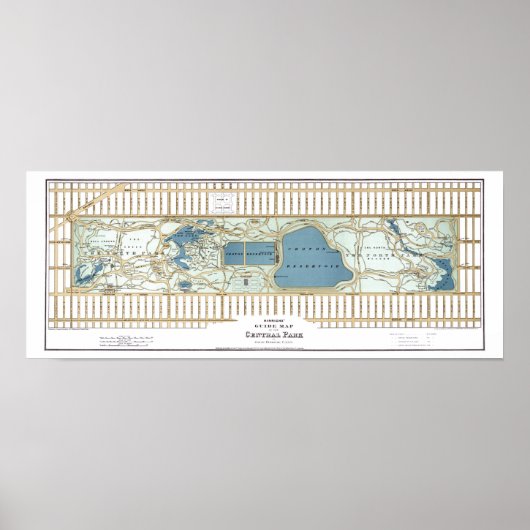 1875 Hinrichs' Guide Karte des Zentralparks Poster (Vorne)