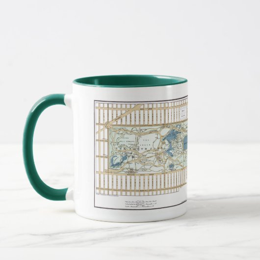 1875 Karte des Central Park, New York City Tasse (Links)
